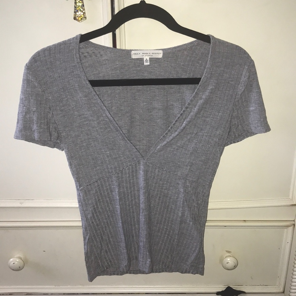 Urban outfitters tight  V neck short sleeve top